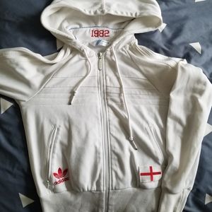 England Addidas zip up sweater with hoodie XS